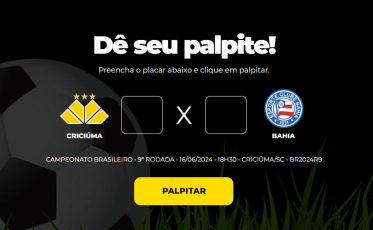 Bolão Bistek: dê seu palpite para Criciúma e Bahia