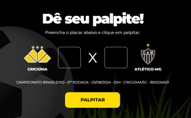 Bolão Bistek: faça o palpite para Criciúma e Atlético-MG