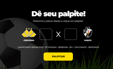 Bolão Bistek: faça o palpite para Criciúma e Vasco
