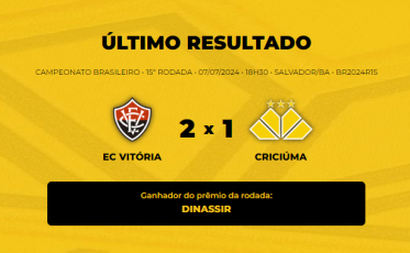 Confira o vencedor do Bolão Bistek entre Vitória e Criciúma