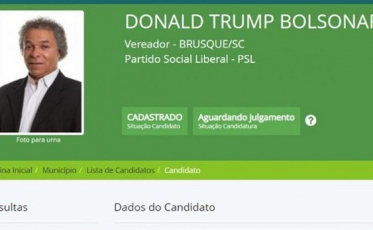 Candidato se registra como Donald Trump Bolsonaro em Brusque