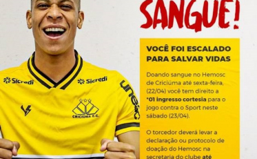 Doação de sangue vale ingresso para jogo do Tigre