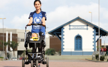 Cinco quilômetros vencidos por mãe e filha 