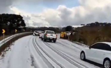 Após forte chuva de granizo SC-114 é liberada em São Joaquim