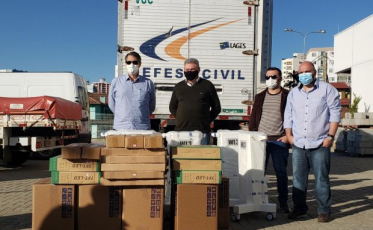 Secretário acompanha entrega de 13 respiradores em Lages