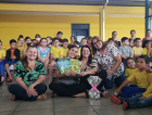 Escritora de livros infantis visita escolas em Jacinto Machado