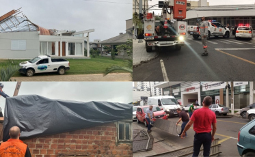 Confira o rastro de destruição causado pelo vendaval no Sul de SC (Vídeos e fotos)