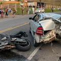 Grave colisão entre carro e moto deixa vítima em estado grave em Treviso