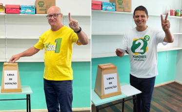 Rogério Feller e Ricardo Ximenes votam na eleição da Coopera