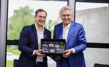 Vaguinho recebe governador de Goiás para fortalecer parcerias 