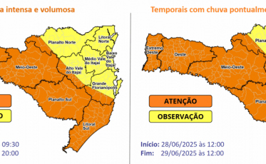 Alerta para temporal neste fim de semana na região