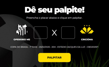 Bolão Bistek: Dê seu palpite para Operário-MS x Criciúma