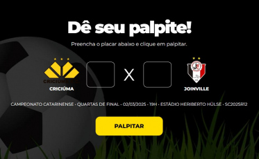Bolão Bistek: Dê seu palpite para Criciúma x Joinville