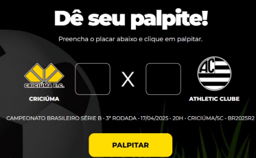 Bolão Bistek: Dê seu palpite para Criciúma x Athletic