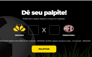 Bolão Bistek: Dê seu palpite para Criciúma x Ferroviária