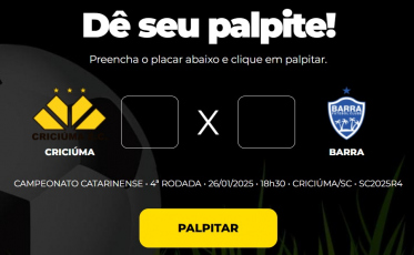 Bolão Bistek: Dê seu palpite para Criciúma x Barra