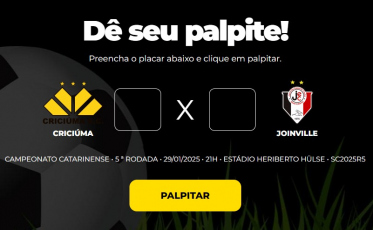 Bolão Bistek: Dê seu palpite para Criciúma x Joinville