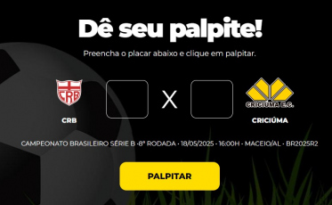 Bolão Bistek: Dê seu palpite para CRB x Criciúma