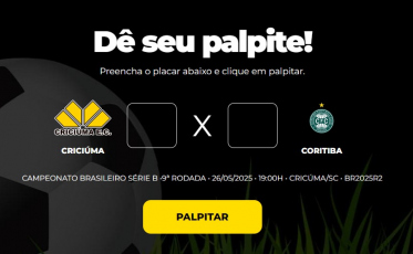 Bolão Bistek: Dê seu palpite para Criciúma x Coritiba