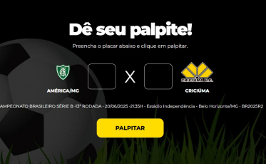 Bolão Bistek: Dê seu palpite para América-MG x Criciúma