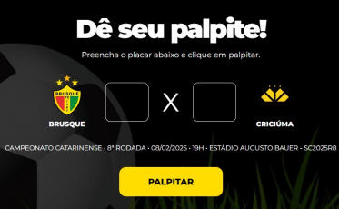 Bolão Bistek: Dê seu palpite para Brusque x Criciúma