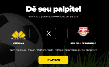 Bolão Bistek: Dê seu palpite para Criciúma x RB Bragantino