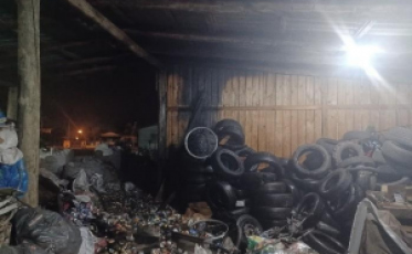 Borracharia pega fogo em Santa Rosa do Sul