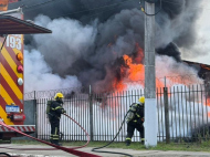 Incêndio atingiu antiga Oi em Criciúma nesta quarta-feira (4) | Foto: Edna Schmitz/CBMSC