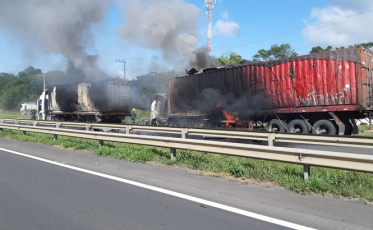 Motorista carbonizado em acidente na BR-101