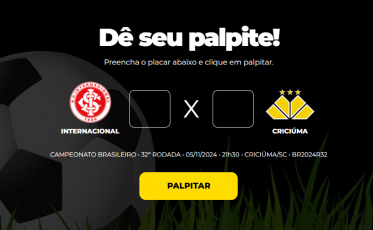 Bolão Bistek: dê seu palpite para Internacional e Criciúma
