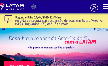 LATAM estende suspensão de voos em Jaguaruna até dia 1º de maio
