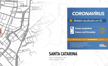 O mapa do coronavírus em SC: 109 casos