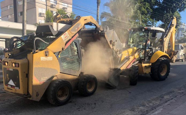 Máquinas já trabalham na pavimentação da Hercílio Luz (VÍDEOS)