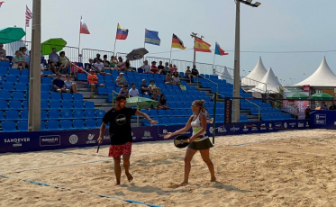 Beach Tennis: Fernanda Firmo e Matheus Belo vencem nas duplas mistas