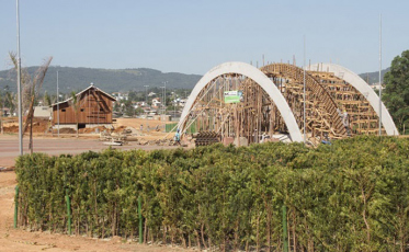 Obras em ritmo acelerado no Parque do Imigrante