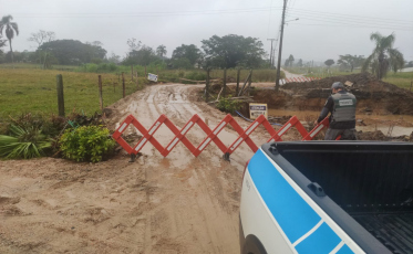 Içara: Defesa Civil interdita ponte na Rodovia Mário Ghedin 