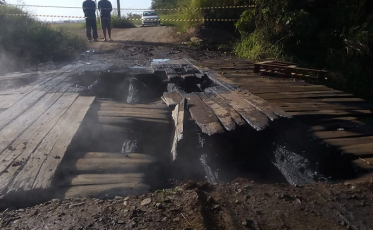 Ponte entre Araranguá e Maracajá é incendiada
