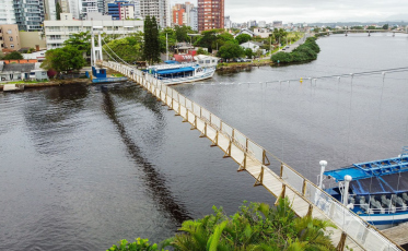 Ponte Pênsil vai ficar quase dois metros mais alta e está na fase final da obra