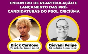 PSOL prepara duas candidaturas em Criciúma