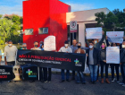 Trabalhadores protestam no Hospital Santa Catarina