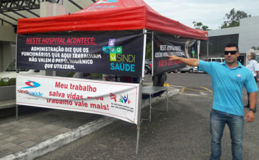 Sindisaúde protesta em frente ao HSJB. Gestor nega frase polêmica