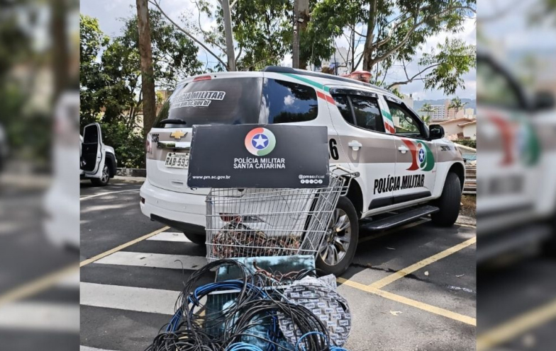 Operação Fio Desencapado prende duas pessoas e apreende 80 kg de fiação em Criciúma