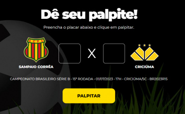 Sampaio Corrêa x Criciúma: participe do Bolão do Bistek