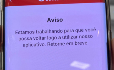 Santander não tem previsão para retomada dos sistemas 