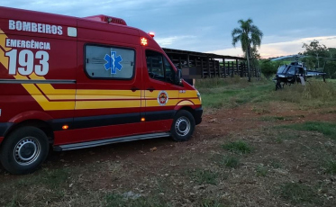 Araranguá: homem é hospitalizado após ser arremessado para o alto por uma vaca
