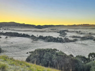 Frio intenso deixa marcas e cria paisagens de inverno no outono catarinense | Foto: Mycchel Legnaghi/São Joaquim Online
