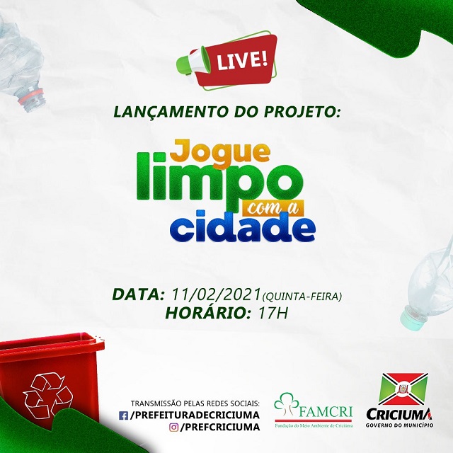 Criciúma lança Projeto Jogue Limpo com a Cidade - Cotidiano - 4oito